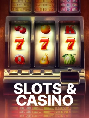 Tarjeta de slot con brillo cálido y composición moderna.